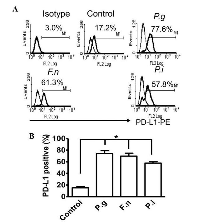 CD274 (PD-L1, B7-H1) Antibody in Flow Cytometry (Flow)